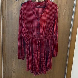 Shein black and red plaid dress. Size XL
